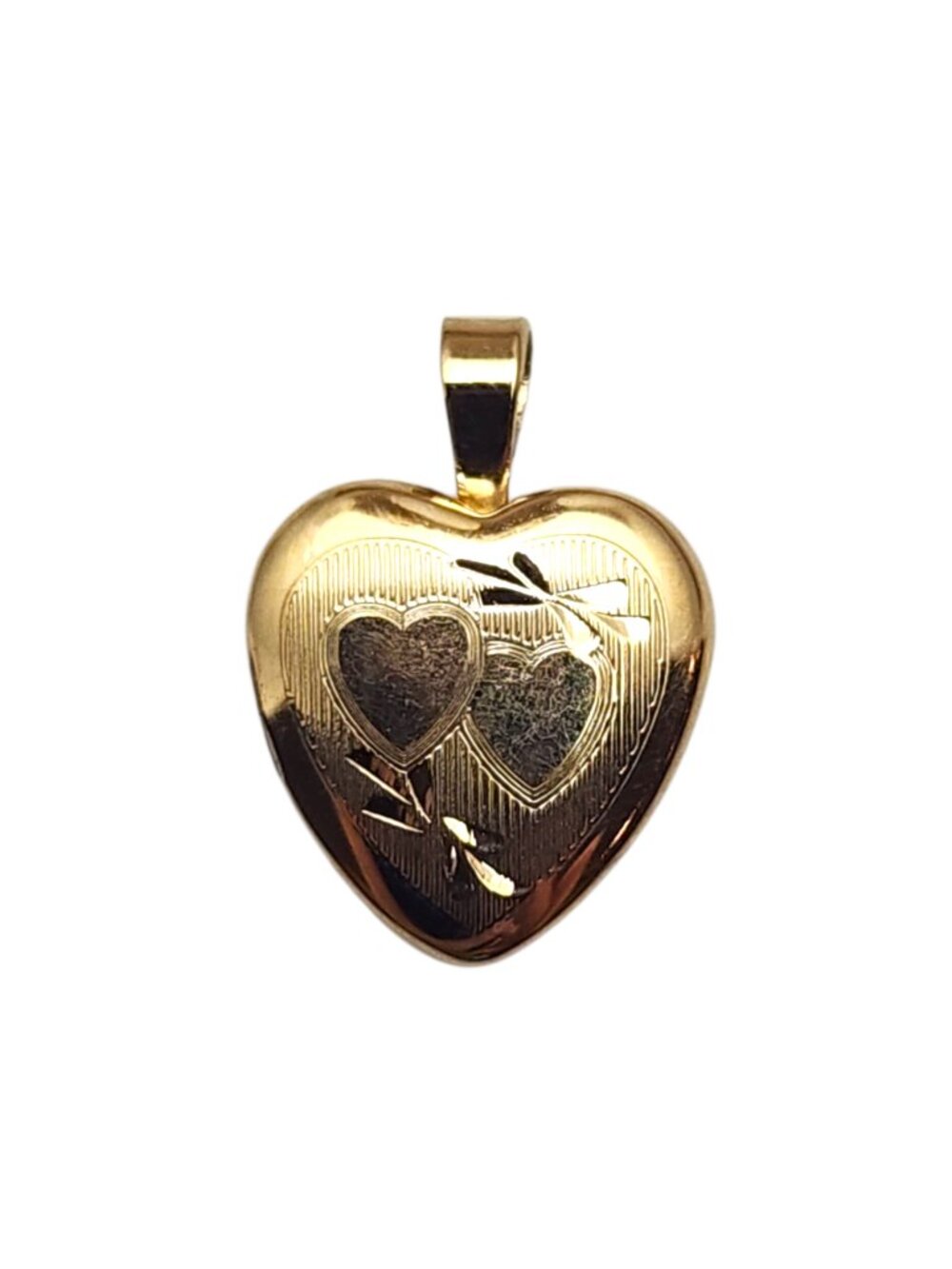 14K Yellow Gold Petite Heart Locket Pendant #25858